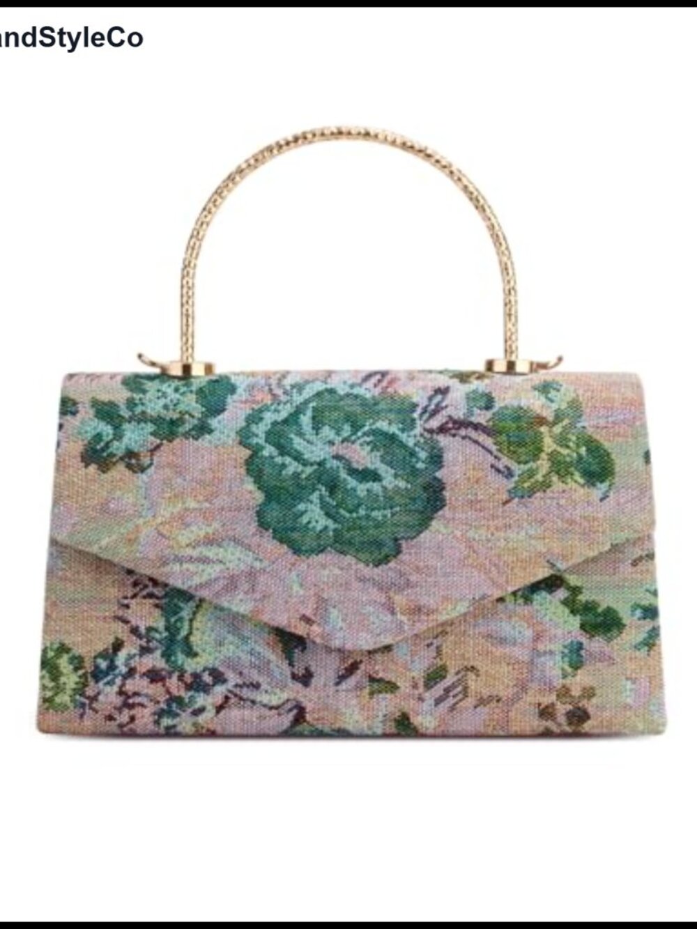 Floral Embroidery Clutch Top Handle Evening Bag Wedding Party Prom